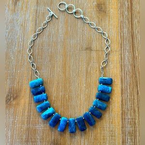 *sold*  Blue apatite and sterling silver necklace